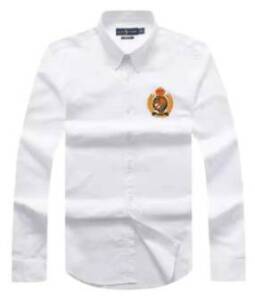 Embroidered Polo Ralph Lauren Badge Long Sleeve White Oxford Shirt