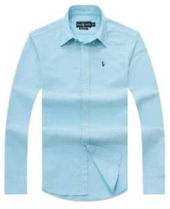 Polo Ralph Lauren Custom Fit Plain Marine Blue Long Sleeve Oxford Shirt