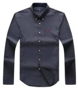 Polo Ralph Lauren Custom Fit Plain Grey Long Sleeve Oxford Shirt