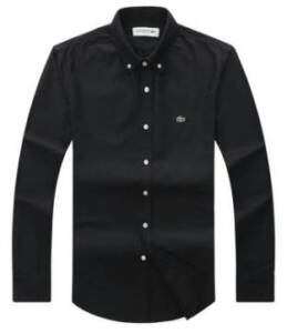 Lacoste Men's Black Long Sleeve Oxford Shirt
