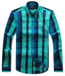 Polo RL Long Sleeve Lemon Green/Blue Check Men shirt