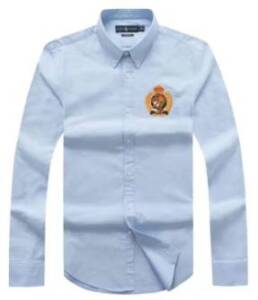 Embroidered Polo Ralph Lauren Badge Long Sleeve Sky Blue Oxford Shirt