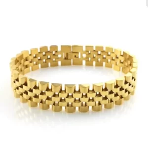 Classic Gold Titanium Steel Rollie Bracelet