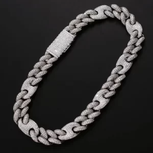Ice Flooded Cuban Coffee Bean Choker Hand Chain