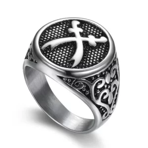 Silver Retro Style Sword Ring