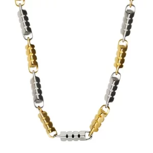 Two tone Gold & Silver 4mm Clavicle Link Necklace
