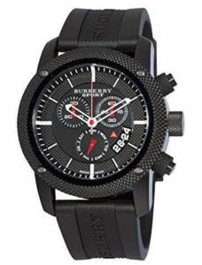 Burberry Black Rubber Chronograph Men's Watch
