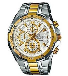 Casio Efr-539 Chronograph Mens Watch Two Tone Colour Steel Strap