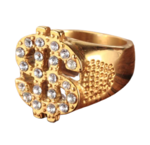 Iced Out Dollar “$” Sign Ring