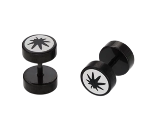Simple Stainless Weed Screw Back Stud Earring
