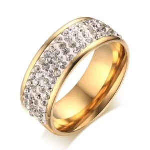 Gold Fully Iced out Pinky Ring