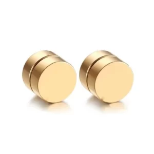 Gold Stainless Steel 2 sides Magnetic Earring