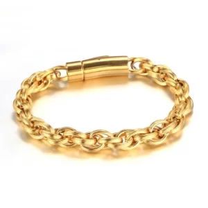 Gold Inter-cable Snap-on Clasp Bracelet