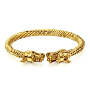 Gold Dragon twisted Wire Bangle Bracelet