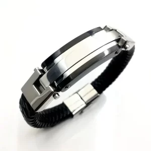 Contemporary Elegant ID Leather Bracelet