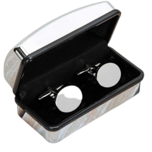 HARVEY MAKIN CL284 PLAIN OVAL CUFFLINKS IN ENGRAVABLE BOX