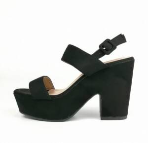 Flatform Block Heel Sandals – Black