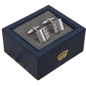 HARVEY MAKIN HM183 MEN’S CUFFLINKS – PLAIN WITH DIAMANTES