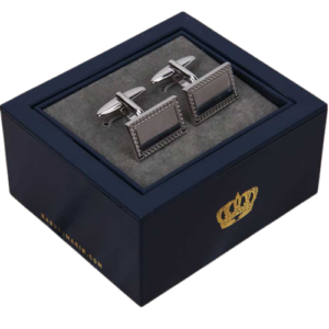 HARVEY MAKIN HM1880 MEN’S RHODIUM FINISH CUFFLINKS