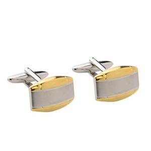 HARVERY MAKIN HM2256 BRUSHED RHODIUM AND SHINY GOLD CUFFLINKS