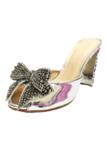 I Am Radiant Chunky Metallic Ladies Sandal-Black
