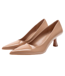 ZARA BEIGE PATENT LEATHER HEELED SHOE