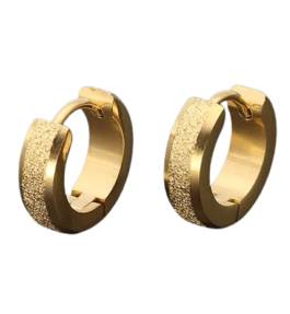 Simple Sand Dust Round Huggie Earring