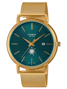 CASIO MTP-B125MG-3AVDF MEN’S GREEN DIAL GOLD MESH BRACELET WATCH