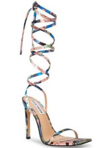 STEVE MADDEN MULTI SATIN ANKLE-TIE SANDAL