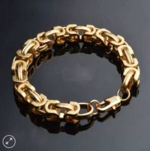 Gold 9mm Classic Byzantine Link Bracelet