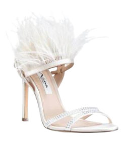 NINA IVORY FEATHER DETAIL STILETTO SANDAL