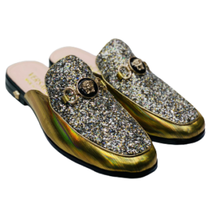 EXOTIC DESIGNER PATENT PATTERNED HALF SHOES