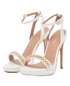 EVEN & ODD WHITE CHAIN DETAIL PLATFORM SANDAL