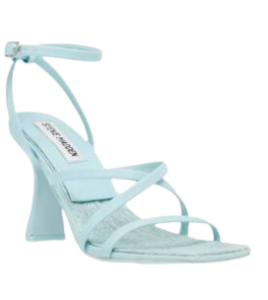 STEVE MADDEN BLUE STRAPPY FLARE HEEL SANDAL
