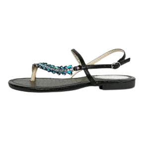 Studded Skin Sandals – Black