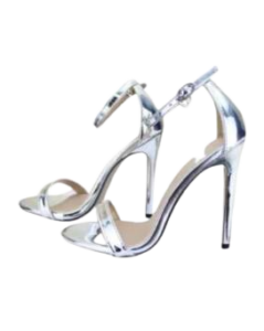 High heeled womens wedding sandals – Silver