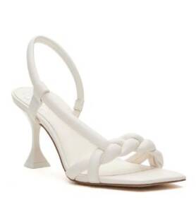 VINCE CAMUTO BEIGE BRAIDED STRAP SLINGBACK SANDAL SALE PRICE