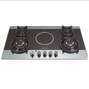 Restpoint 5 Burners Built-In Hob Cooker With 8mm Thickness Black Tempered Glass Design |RC-GH3F