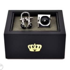 HARVEY MAKIN® HM2167 NICKEL PLATED CUFFLINKS – DJ HEADPHONES