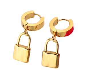 Hippie Dropping Padlock Earring