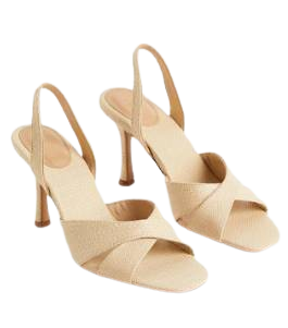 H & M NATURAL RAFFIA SLINGBACK SANDAL