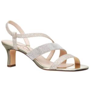 NINA GOLD EMBELLISHED STRAP SLINGBACKS