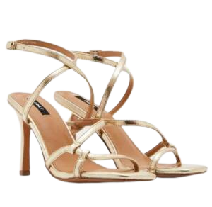 ONLY GOLD STRAPPY HEELED SANDAL