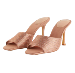 H & M BEIGE RHINESTONE EMBELLISHED MULE