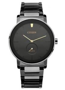 CITIZEN BE9187-53E MEN’S QUARTZ ANALOG BLACK DIAL BRACELET WATCH