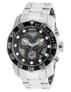 INVICTA 19836 MEN’S PRO DIVER BLACK & SILVER DIAL SCUBA WATCH