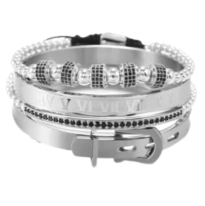 4 in 1 Elegant Silver Horseshoe Bracelet Set