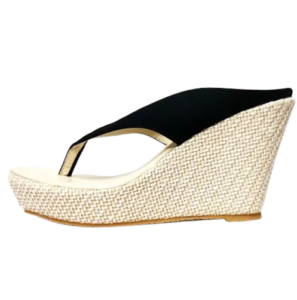 High heel stylish womens wedge slippers – Black