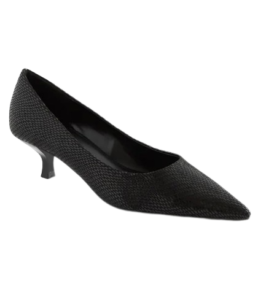 NEXT BLACK TEXTURED POINTED TOE PUMP