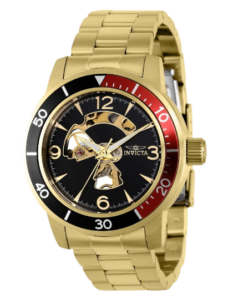 INVICTA 38550 MEN’S SPECIALTY BLACK DIAL GOLD MECHANICAL WATCH